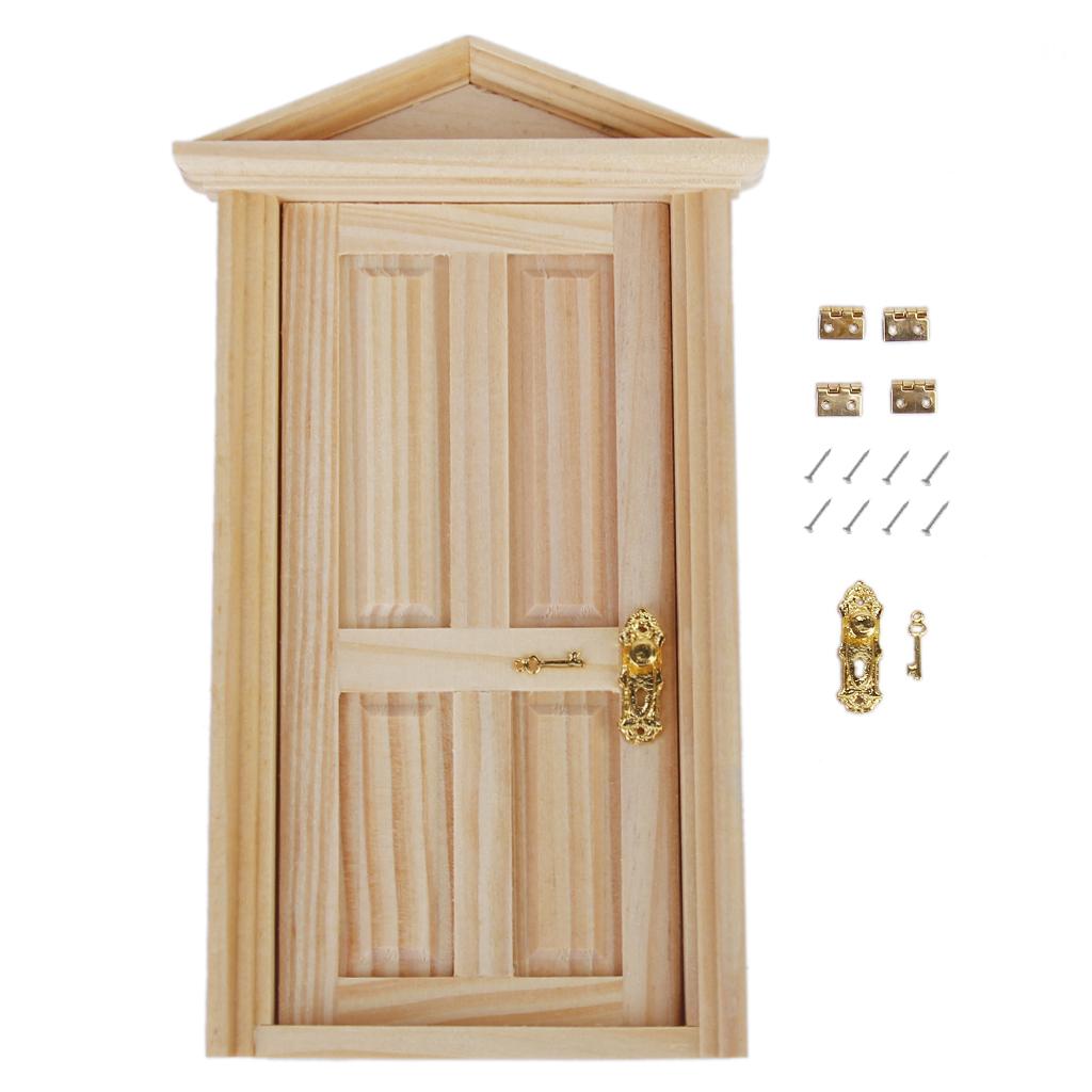 Miniature Vintage Door Lock with Keys And Hinge for 1/12 Dollhouse Furniture