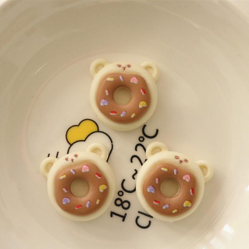 Milk Tea Color Bear Biscuits DIY Resin Handmade Jewelry Accessories Cream Glue Hairpin Brooch