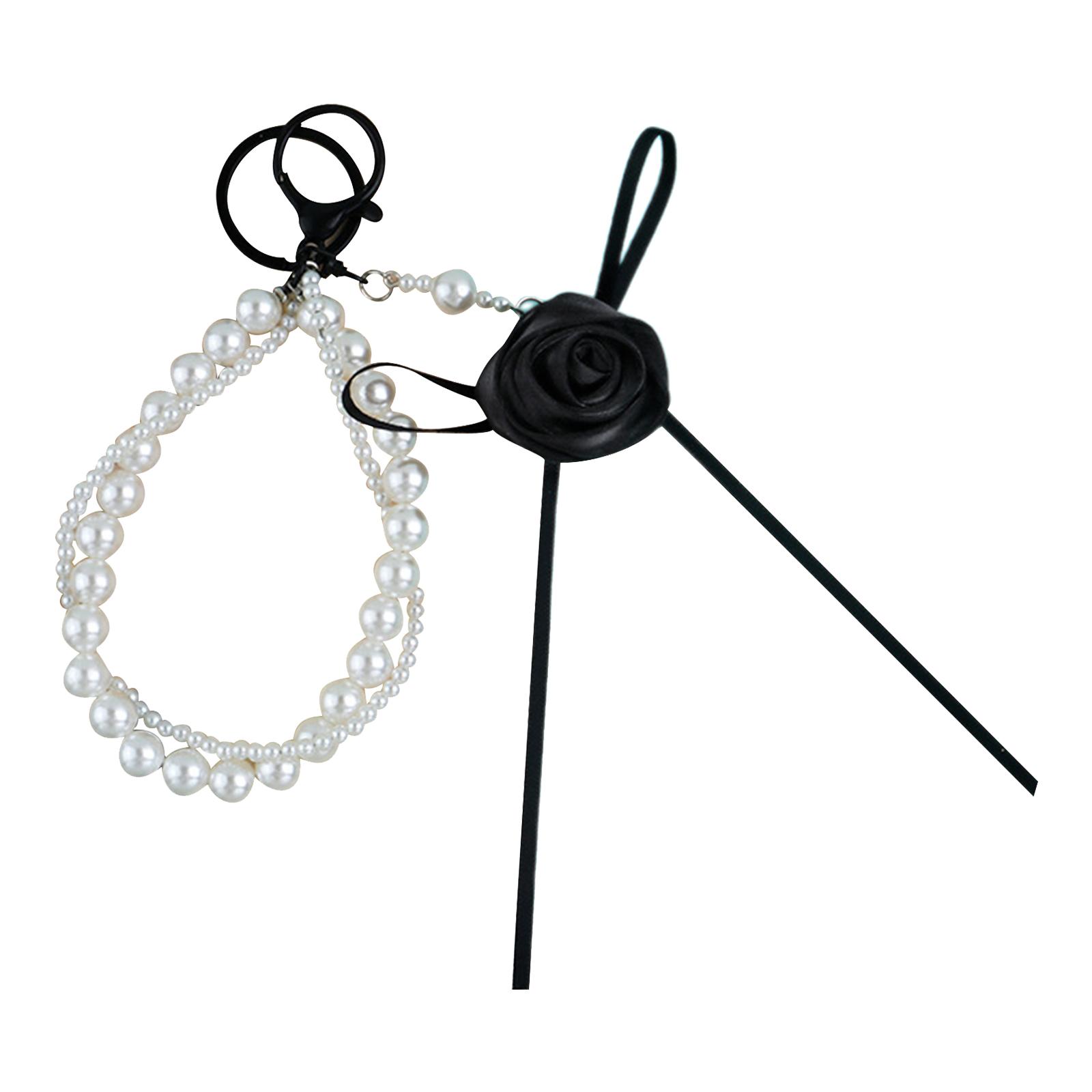 

Элегантный брелок с бантами из лент и розой, украшение для телефона, сумка, брелок, подвеска, поделка для модного аксессуара