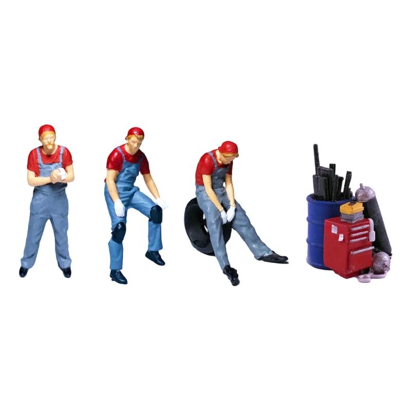 Repairman Figure Model 1:64 Scale Hand Painted Miniature Figure for Miniature Scenes Dioramas Props,Model Car Displays