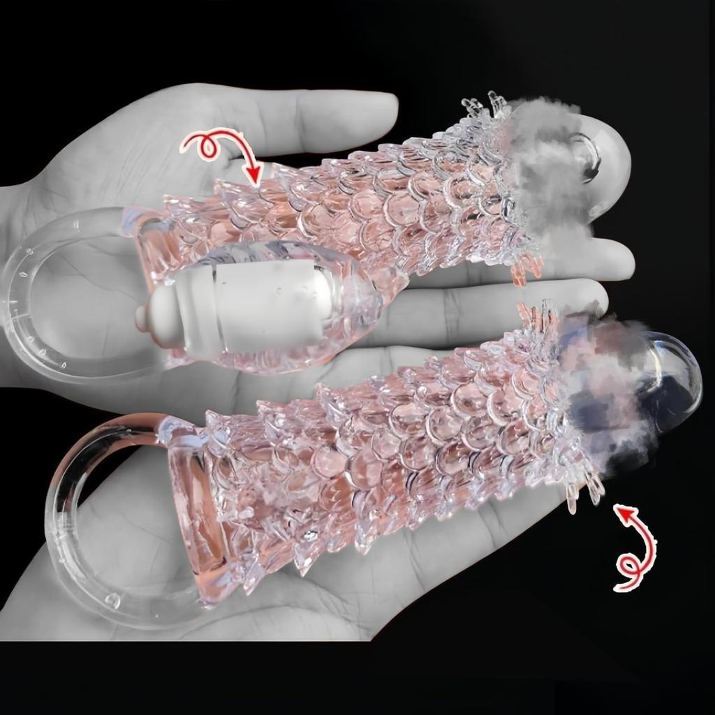 Yemax Penis Sack Adult Goods for Men Transparent TPE Cock Ring Penis Silicone Elastic Warty Adult Toys for Men Cock Sack Penis Goods Penis Ring Adult