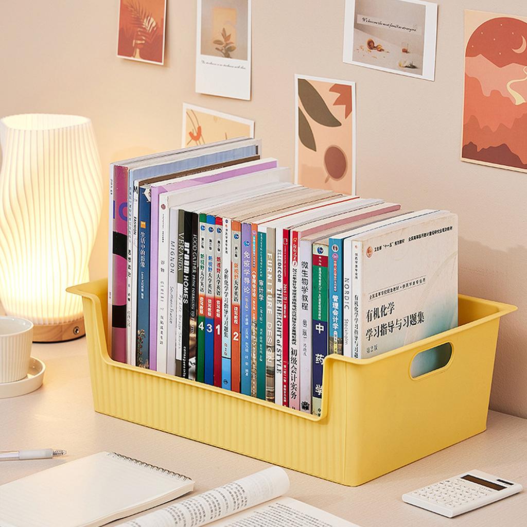 Plastic Book Storage Box Pulley Design Easy To Move Large Capacity Classroom Organizing Bins for