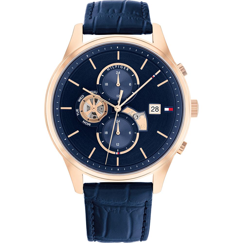 Tommy Hilfiger Weston Blue Dial Blue Leather Strap Men s Quartz Watch 1710503 синий