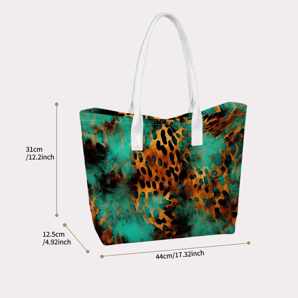 Leopard Print Tote Bag for Women Stylish Daily Use Shoulder Bag Trendy Casual Handbag