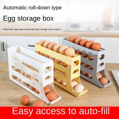 Four-layer Slide-type Egg Storage Box Fridge Automatic Egg Roller Storage Box Large Capacity Egg Preservation Box Sorting Rack