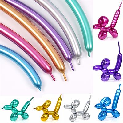 50/10 pièces Ballons Métalliques Longs DIY Bande Ballon Long Forme à Torsader et Modeler pour Anniversaire Mariage Fête de Noël