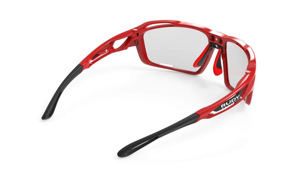 RUDYPROJECT SINTRYX Sportsonnenbrille für Straße und Rot-Feuer-Rahmen mit Impact X2 Photochromer Schwarzer Linse Fahrräder, Radfahren, Marathons, Joggen,