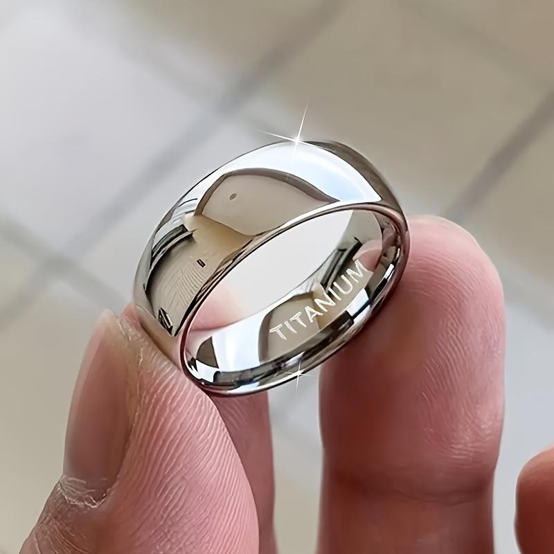 

1pc 6mm Shiny Titanium Steel Ring, Unisex Casual Style, Synthetic Stone, Single Band, Ideal for Valentine S Day, Mardi Gras, Christmas Gift for Loved 9
