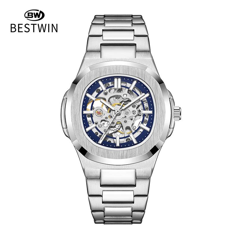 Double-sided hollow luminous men's watch, fully automatic mechanical watch, high-end waterproof men's watch, alloy watch