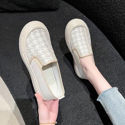 Fashion Shoes Women Breathable Fisherman Shoes Shallow Mouth Flat Bottom Casual Hundred Thick Bottom Canvas Shoes Women
