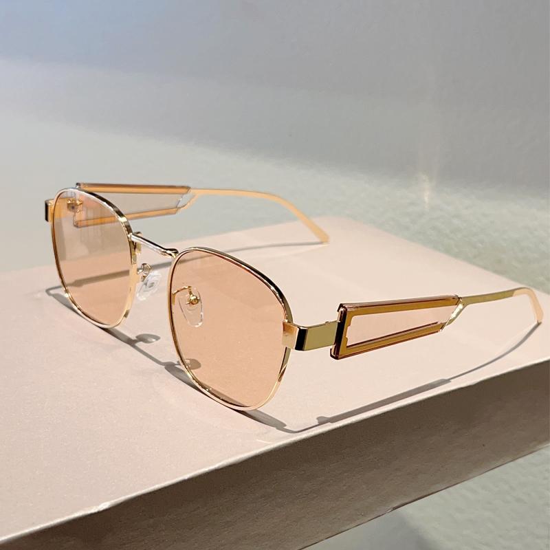 Vintage Round Sunglasses Women New in Fashion Solid Color Casual Shades Trendy Luxury Brand Design Decor Sun Glasses