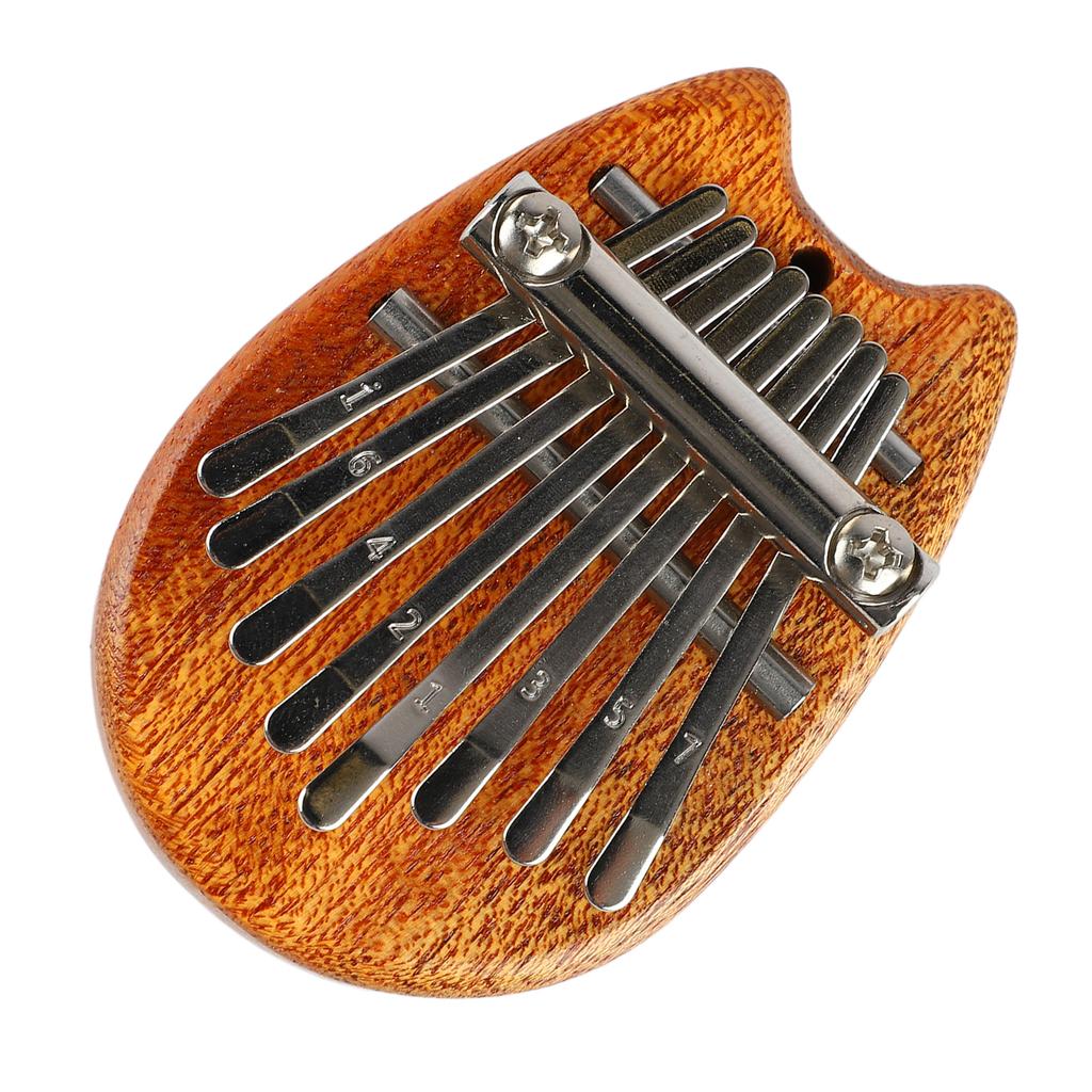 Mini Kalimba 8 Tangenter Tommelpiano Massivt Tre Barnegave for Nybegynner Bærbar med Lanyard