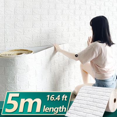 5m Dlouhý Domácí Dekor 3D Samolepka na Zeď Imitace Cihly Ložnice Voděodolná Samolepicí DIY Tapeta Pro Obývací Pokoj TV Pozadí