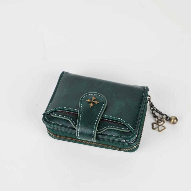 Women's short European and American fashi buckle wallet zipper coin purse