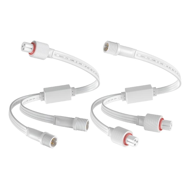 

Waterproofed Double Power Supply Y Splitters for Light Extension Easyly Install Without Tool Outdoor Use белый