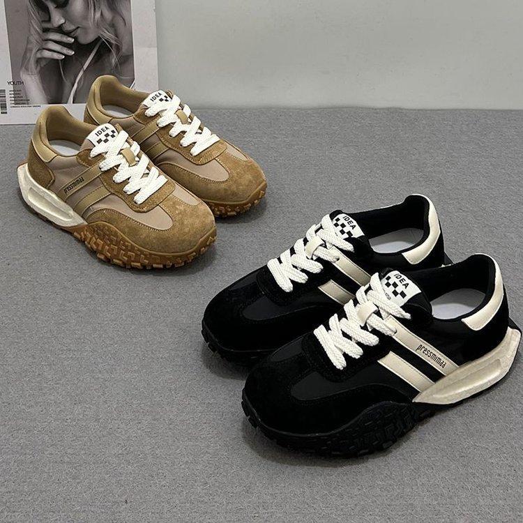 Popular feet show small single shoes women's models 2024 autumn new models popular thick-soled dad shoes lightweight sports moral training women's s