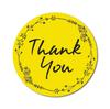 Darling Souvenir 1.6 Inches Round Rose Hand Draw Floral Wreath Black Thank You Stickers-45