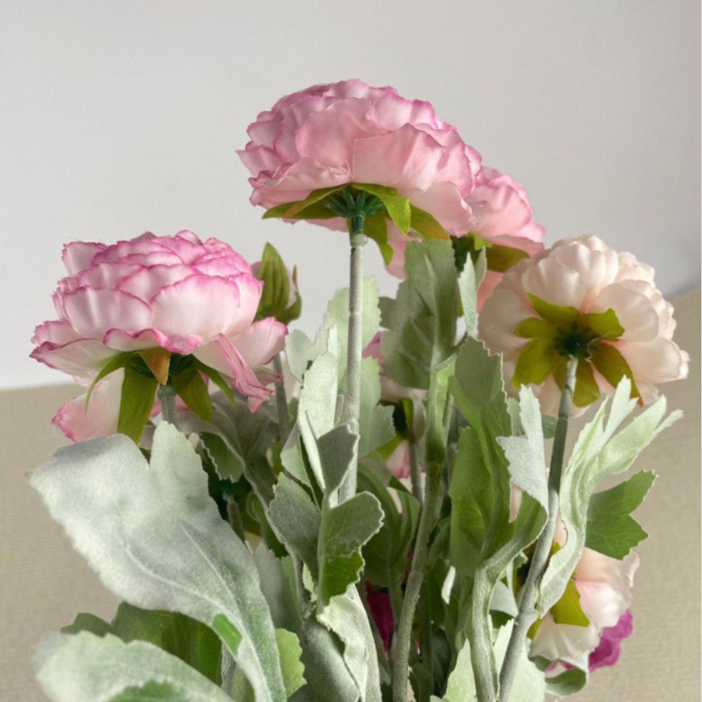High Quality Artificial Peony Flower with Flocked Stem 51cm Tall Silk Fake Flower for Home Table Decoration