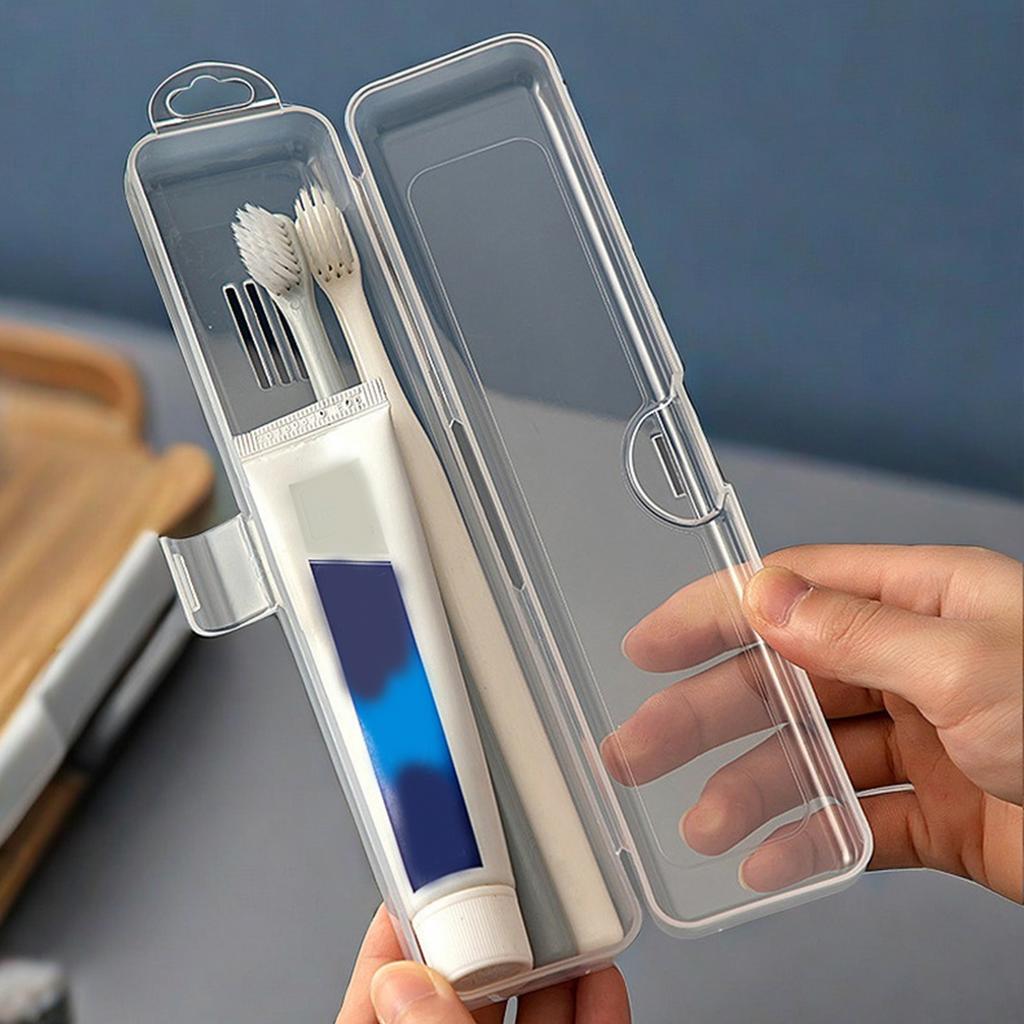 Transparent Toothbrush Storage Box Outdoor Travel Portable Dustproof Plastic Toothbrush Holder Toothpaste Storage And Organizer