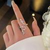 Women Ring Shiny Elegant Charming Dress Up All Match Snake Shape Rhinestone Ring Daily Life