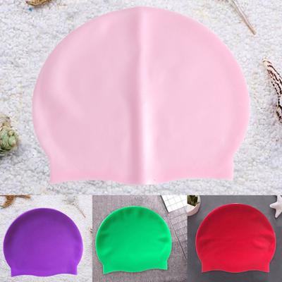 Swim Cap Elastic Put On Easily Silicone Silicone Swimcap Long Hair for Training