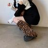 Retro plyšové leopardie ponožky Harajuku Obal ženy Spice Girl Teplejšie nohy do polovice lýtok Ponožky jeseň a zima