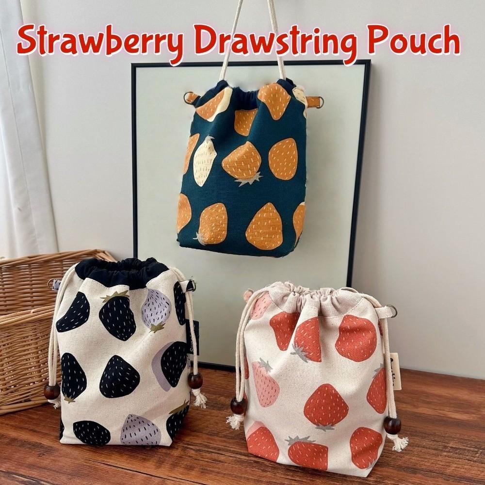 Multifunctional Cotton and Linen Fabric Drawstring Bag Storage Pouch  Data Cable Storage