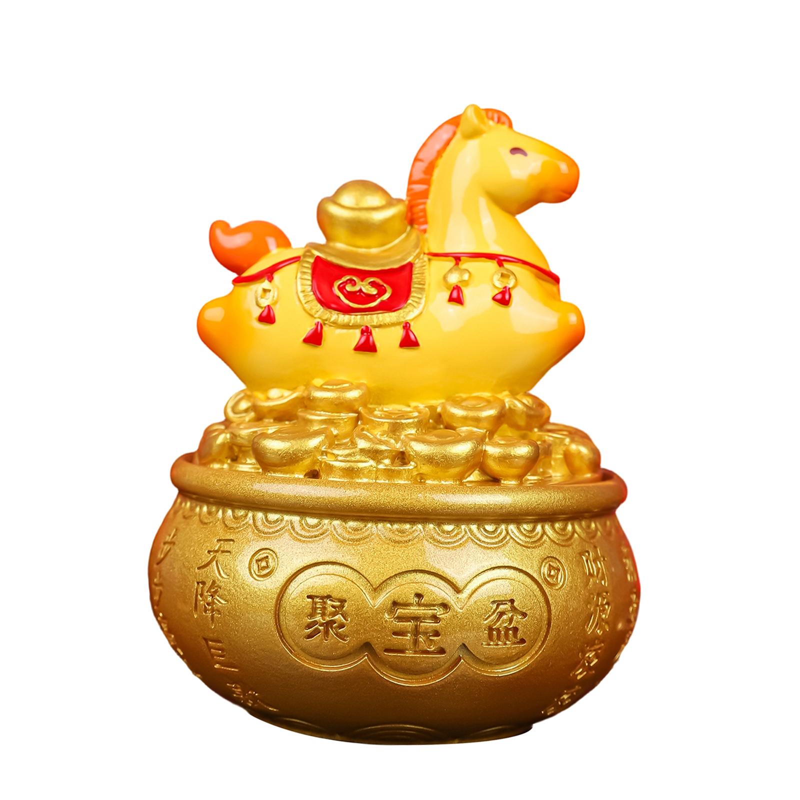 

Horse Figurine Table Sculpture Collection Year of The Horse Gift Desktop Ornament Art Craft for Desk Spring Festival Cabinet