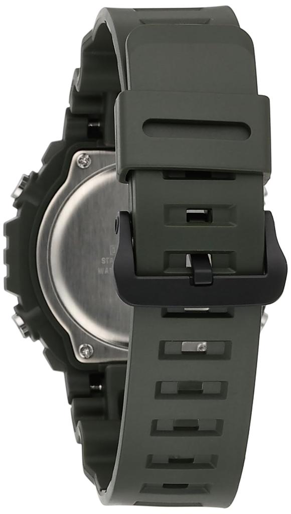 Casio LED Illuminator Second Stopwatch Daily Alarm Watch Modern 10-Year 1/100 Men's MWD-110H-3AV, Green, Green,
