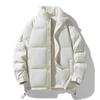 Unisex Down Jacket Winter Warm Loose Stand Collar Hoodless Puffer Coat Men Women 80-85% White Duck