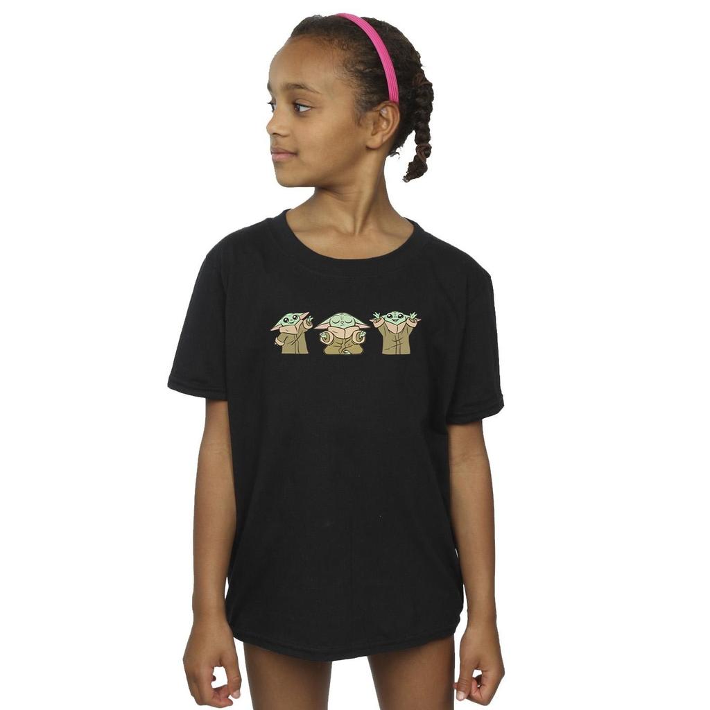 STAR WARS Girls The Mandalorian Grogu Poses Cotton T-Shirt