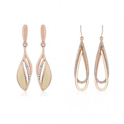 Valentine's Day Wife/Girlfriend Rose Gold Combination Earrings for Girls and Women