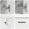 Bathroom Furniture Set with Shelf 2 Pcs White Plywood and Metal