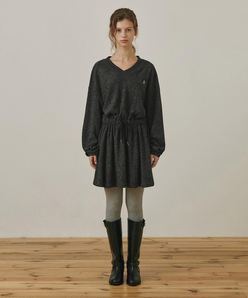 Belloel Banding Loose Dress Charcoal