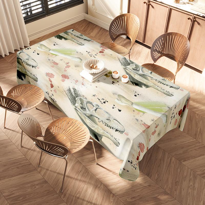Tischdecke mit Dinosaurier-Musterdruck für Esszimmerdekoration Heimtextilien Küchenzubehör XL-Größe 180x260cm #