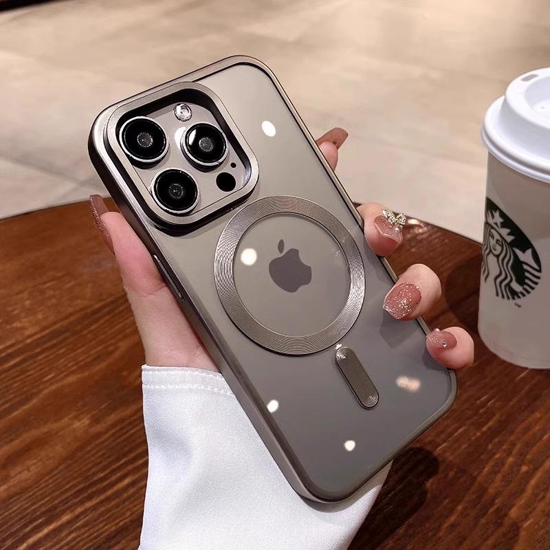 Matte Plating For Magsafe Magnetic Wireless Charge Case For iPhone 11 12 13 15 14 16 Pro Max Plus Soft Clear Shockproof Cover