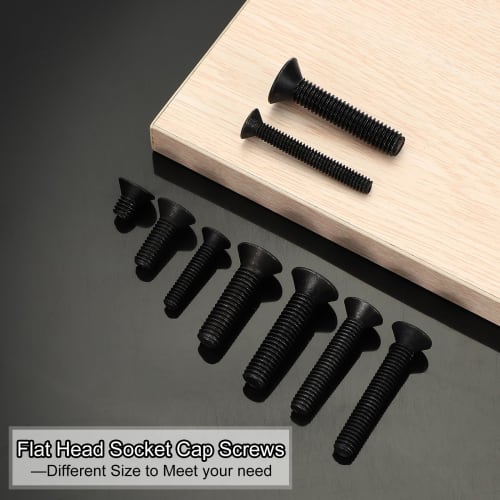 PATIKIL Hex Socket Bolts, Socket Cap Screws, 5/16-18 X 1-1/4" Flat Head Socket Cap Bolts, Pack of 10, Flat Countersink Bolts, Carbon Steel Hex Socket