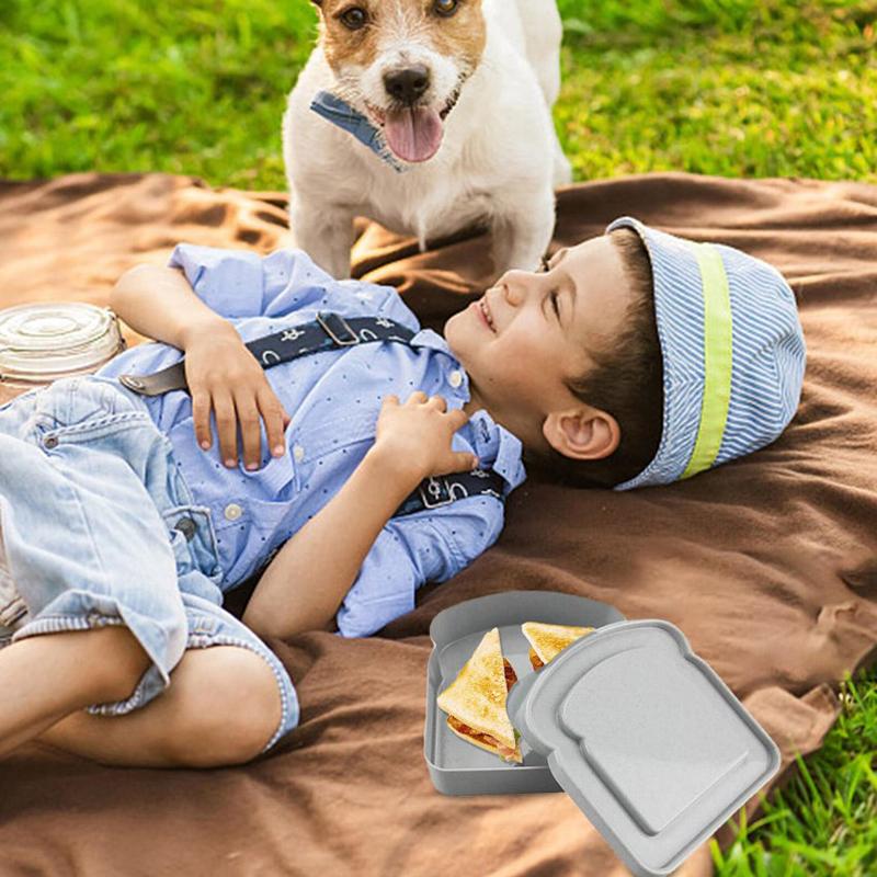 Sandwich Storage Box Silicone Lunch Box Food Storage Case Reusable Microwave Lunch Box Food Storage Container School Breakfast