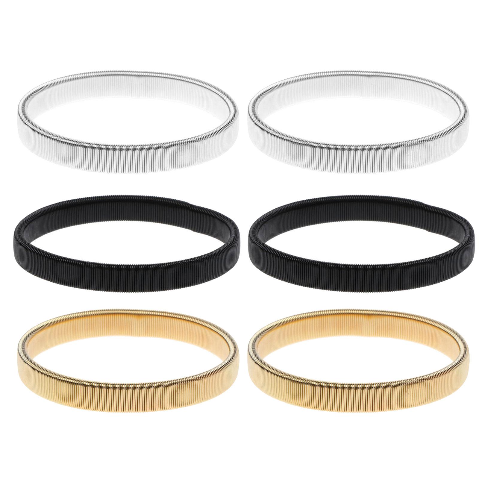 

Set of 6 Elastic Arm Bangles Metal Anti-Slip Elastic Shirt Sleeve Holders Adjustable Armbands for Daily Wear and Parties 1