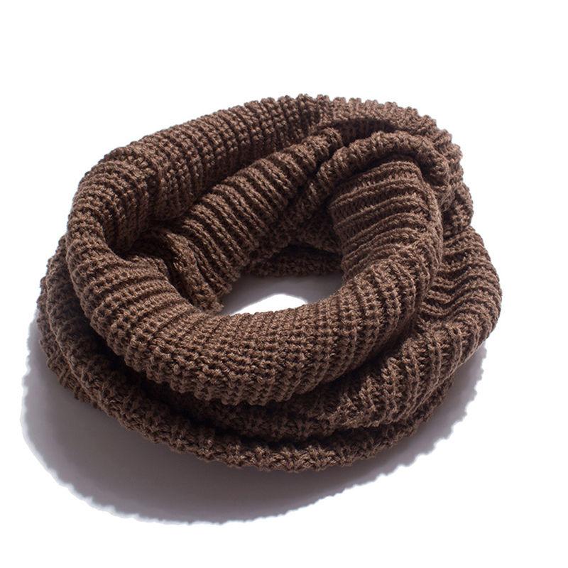 Autumn and Head Pin Woven Scarf Scarf Keep Scarf Two-Loop Warm Fashion Winter Wool