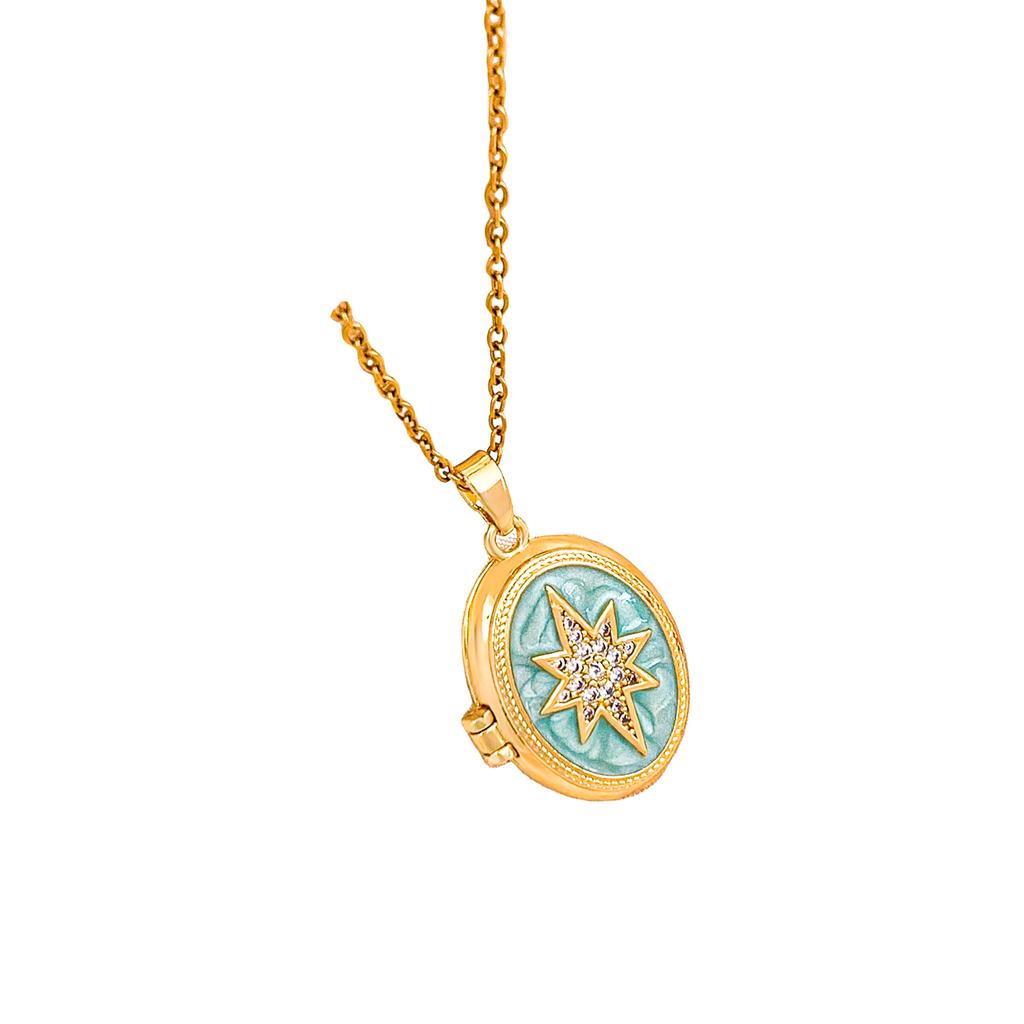 Star-shaped Necklace with Simple Design, Can Open Photo Clip, Collar Chain for Women