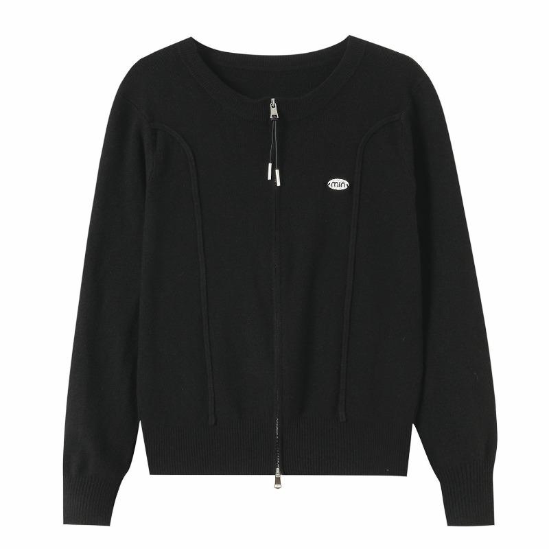 Soft Waxy Knitted Cardigan Women's Solid Color Casual Style Jacket Spring Sweater Versatile Top