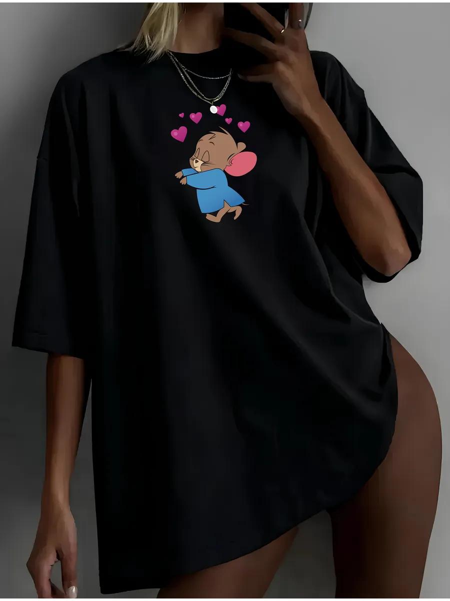 Oversized t-shirt with Tom and Jerry print 4XL