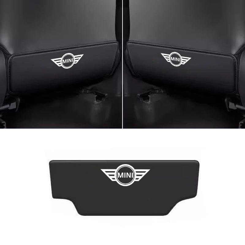 Car Emblem Seat Back Protector Mat Leather Prevent Dirty Anti Kick Pad For BMW MINI Cooper One S JWC R55 R56 F56 R57 R58 R59 R60
