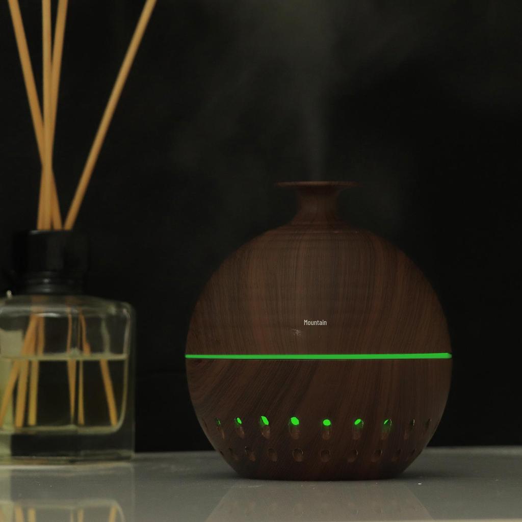 Wood Grain USB Aroma Diffuser & Translucent Humidifier