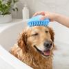 Rubber Pet Grooming Brush, Rounded Soft Bristles, Pet Bath Scrubber Massage Brush, Gentle Shedding Brush for Short Haired Cats Dogs
