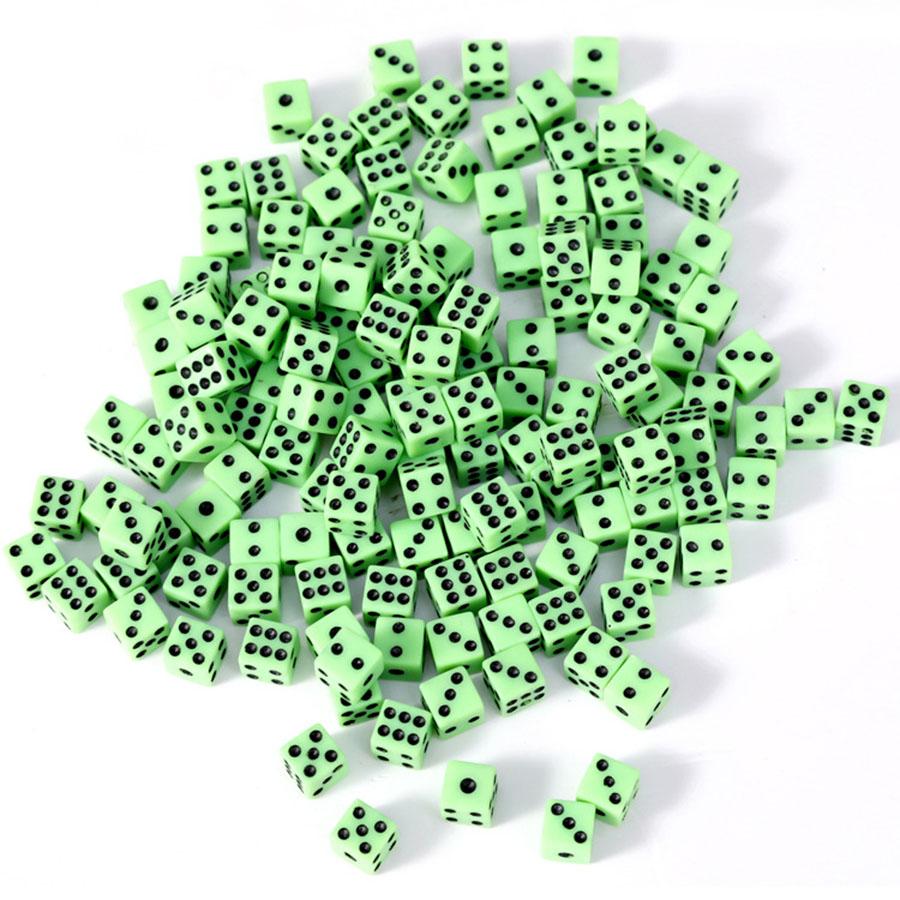 100pcs 8mm Mini Colour Acrylic D6 Dice 6-Sided Right Angle Party Game Dice for Table Role Play Games Board Game Accessories JXB