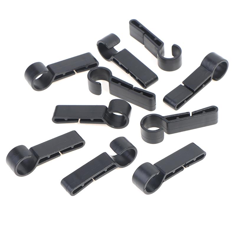 10Pcs Durable Plastic Helmet Clips Attachment Head Light Clamps Black Set Headlamp Hard Hat Safety Cap Hook