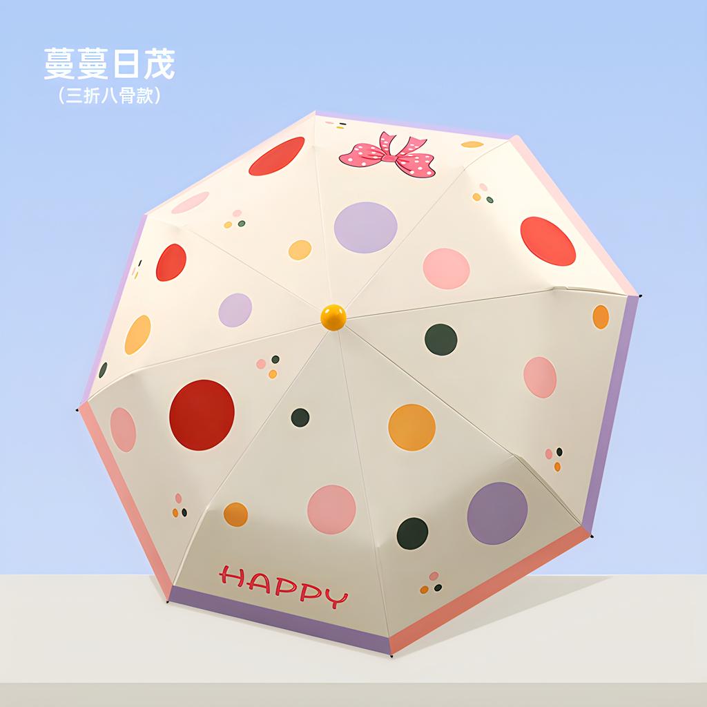 The new eight-bone hand-opened vinyl straight umbrella, red nose cartoon cute sun umbrella creative one-piece delivery