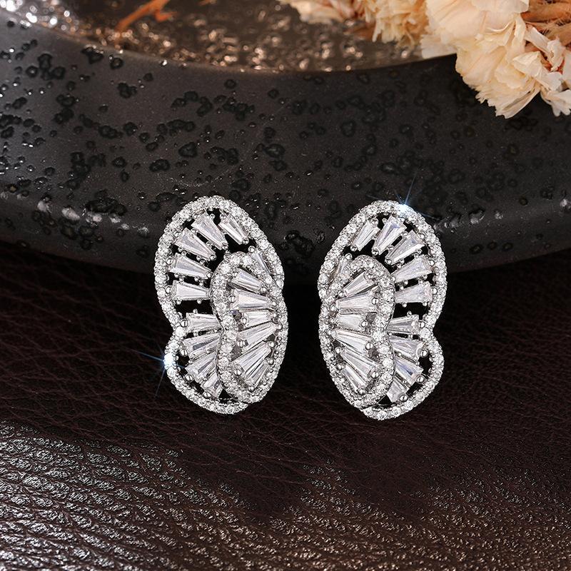 Fashion Copper Alloy Zircon Jewellery Drop Earrings For Women Wedding Party Gifts